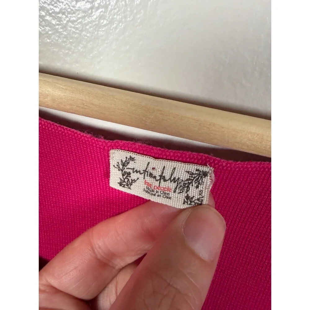Free People Flutter By Crop Top Size XS Pink Butterfly Whimsical Ethereal